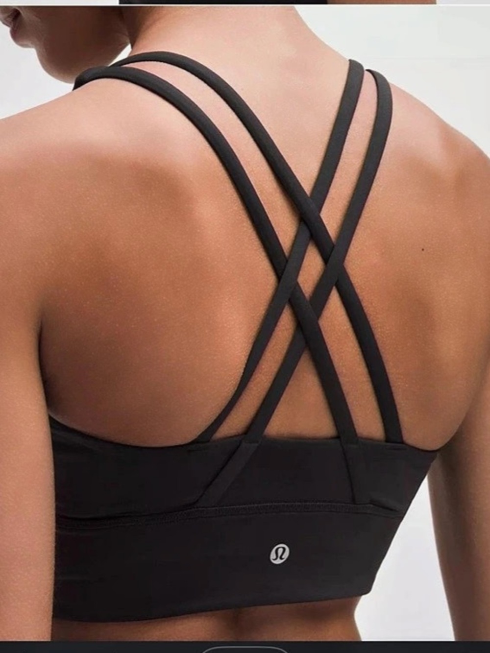 lululemon Energy Bra Long Line Black Sports Bra Size 10